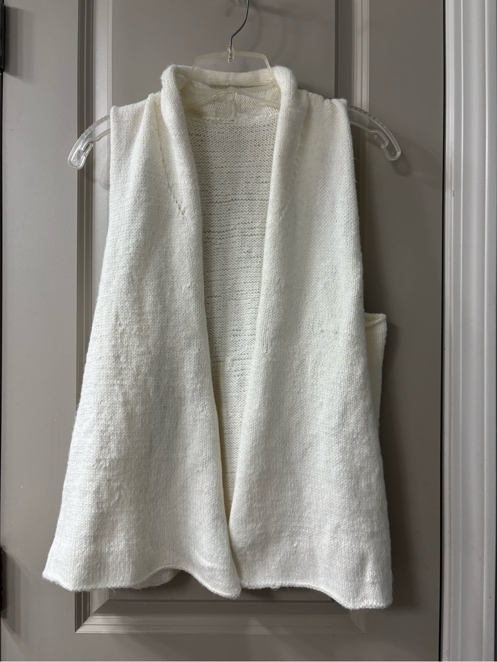Cozy Cream Open-Knit Sleeveless Cardigan Vest